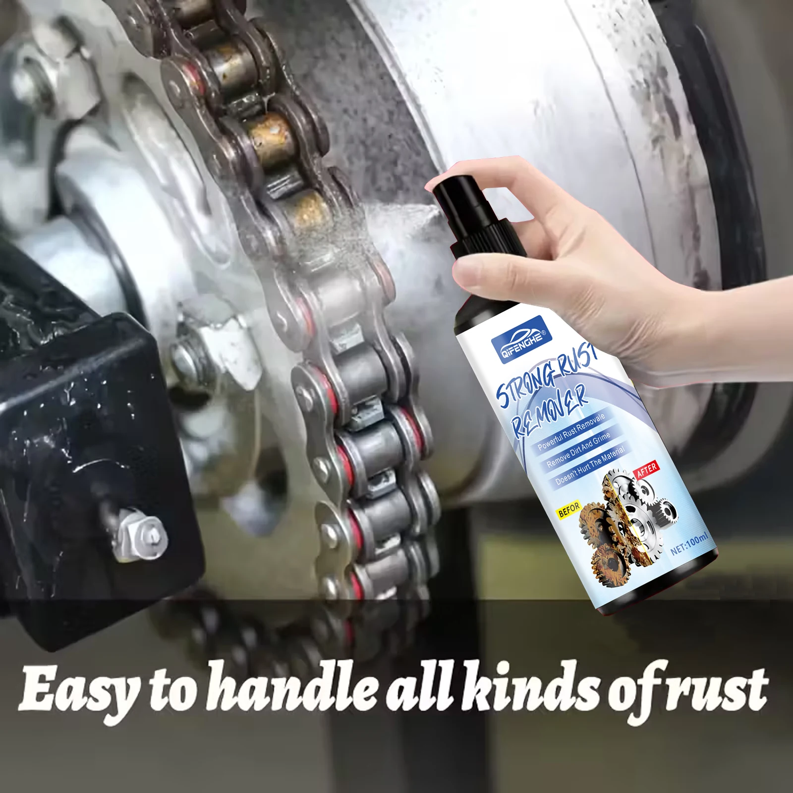multi-purpose metal polishing spray-rust remover for cars, motorcycles, RVs, stainless steel kitchenware, restore luster and