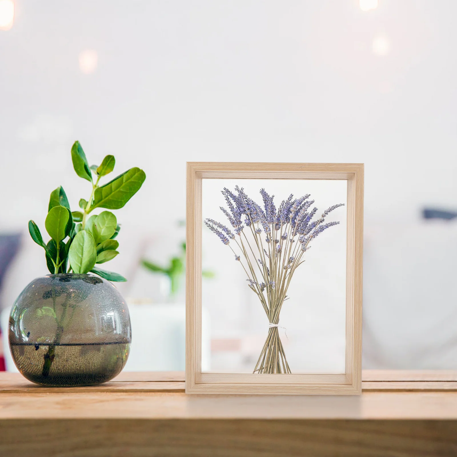 

Hollow DIY 3D Flower Frame Lightweight Wooden Picture Frame for Pressed Flower Display Case Desktop Stands