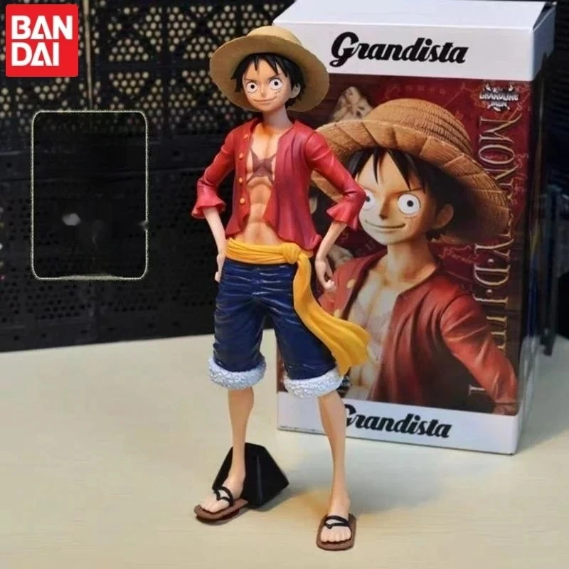 New 28cm One Piece Anime Figure Confident Smiley Luffy Two Form Face Changing Doll Action Figurine Model Toy Kits Holiday Gift