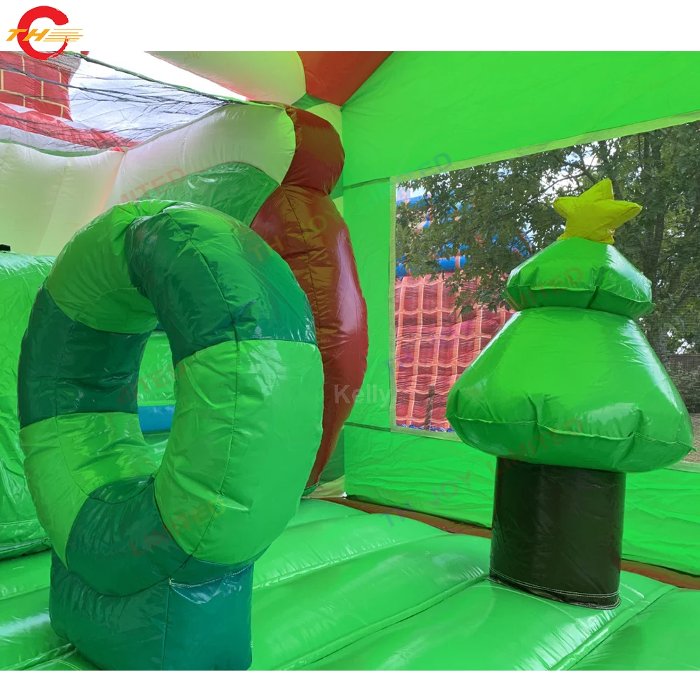 7x4m natal inflável bounce house comercial pvc lona jumper de ar inflável com slide para venda