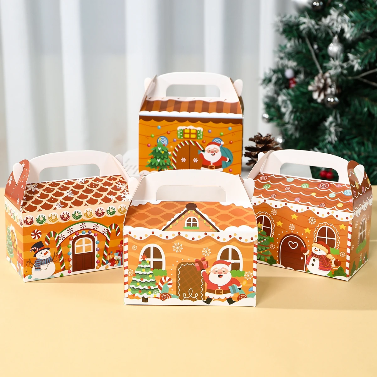 Christmas House Suitcase Navidad Natal Noel Santa Claus Candy Box Merry Christmas Decorations For Home 2024 Happy New Year 2025