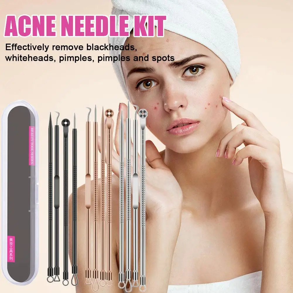 1pc Carbon Steel Antibacterial Blackhead Remover Tool  Remove Blackheads Whiteheads Pimples Spots Acne Face Clean Beauty Salon