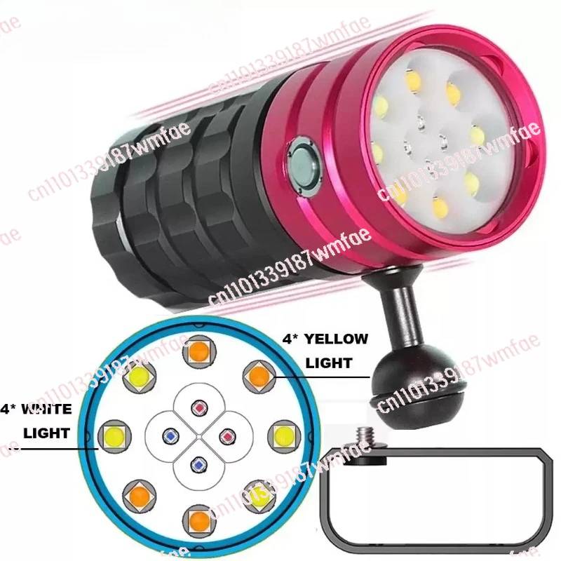 

Diving flashlight XHP50 about high power super bright underwater 80m waterproof photography diving light flashlight