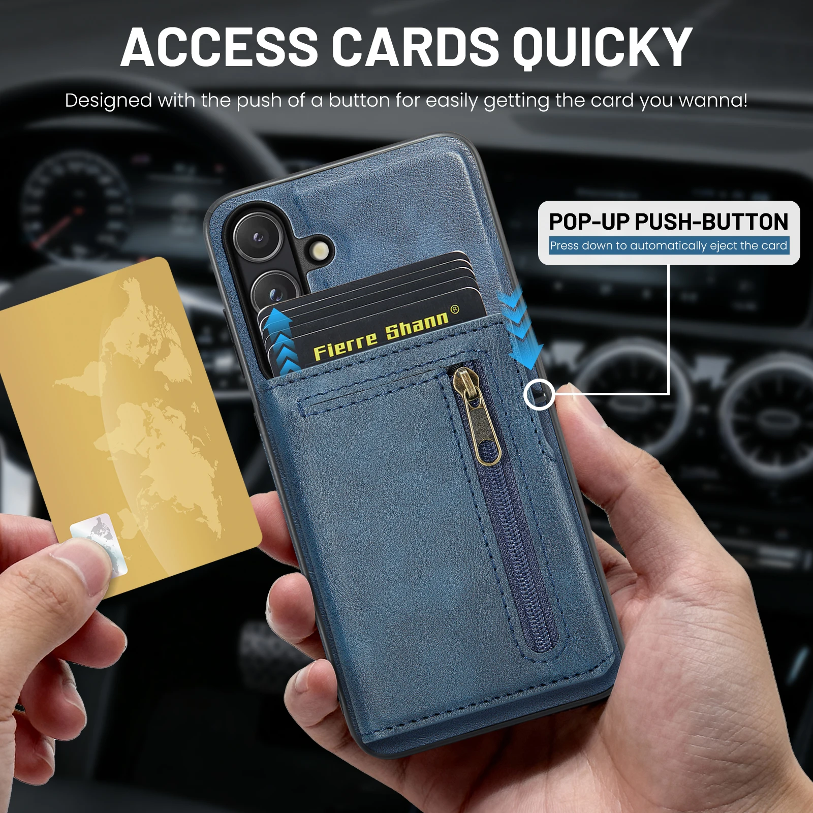 FS-031 2-In-1 Magnetic Detachable Wallet Case Card Slot Zipper Coin Purse Phone Cover For Samsung Galaxy S26FE S26 S25 S24 Ultra