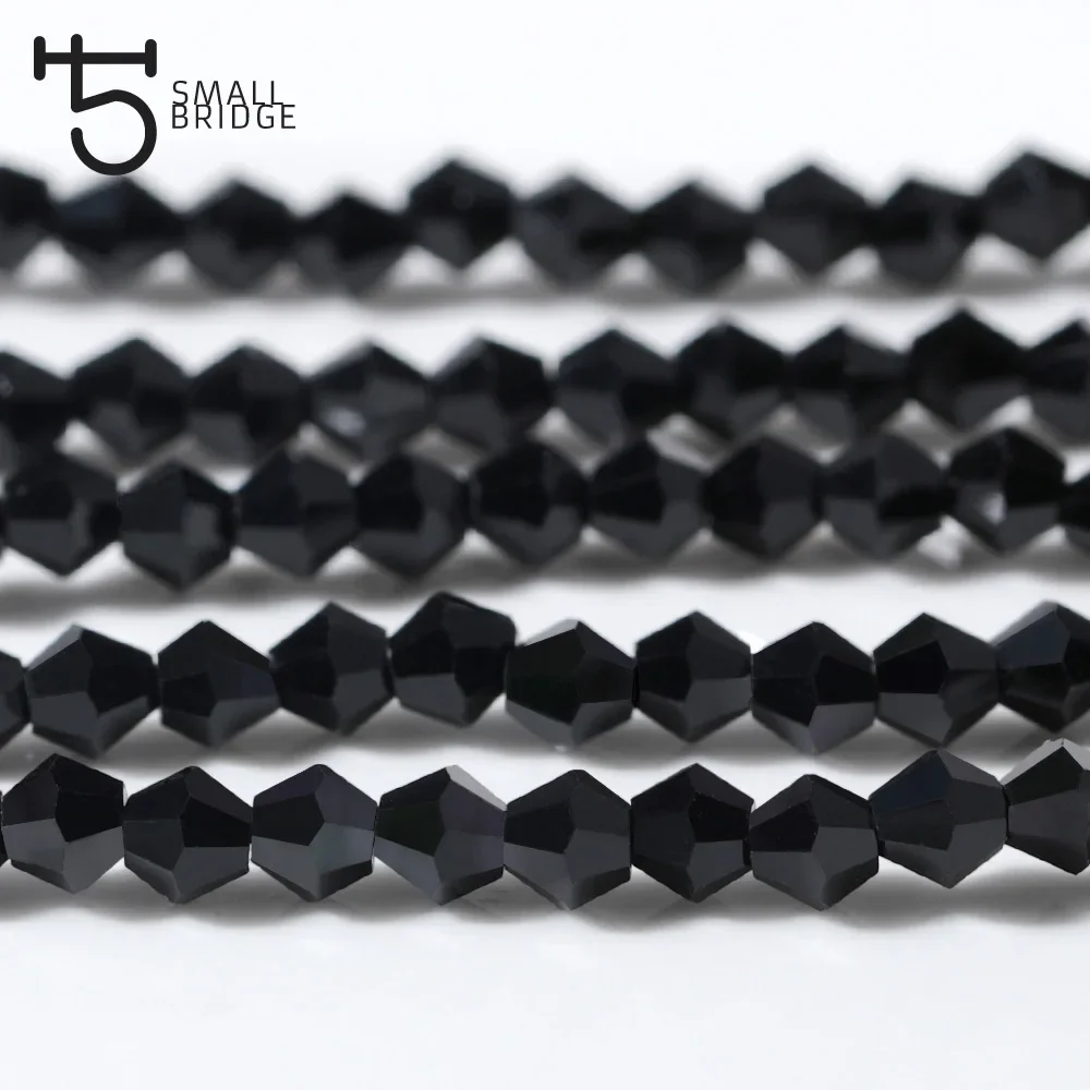 3mm Austrian Black Bicone Crystal Beads Material for Jewelry Diy Accessories Perles Faceted Spacer Glass Beads Wholesalehtt Z216