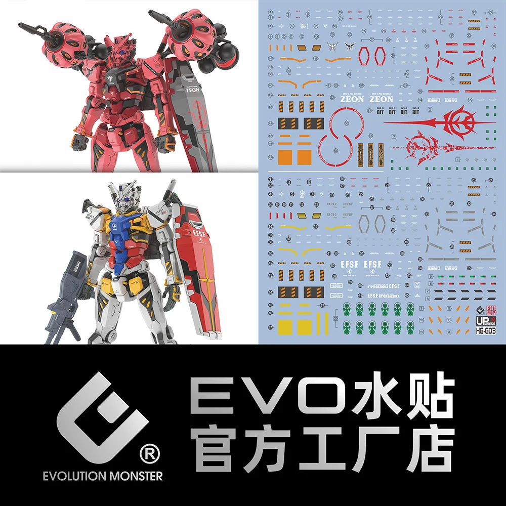 

EVO Model Decals GQ-3 For HGUC 1/144 GQuuuuuuX Red Fluorescent High-precision Water Sticker