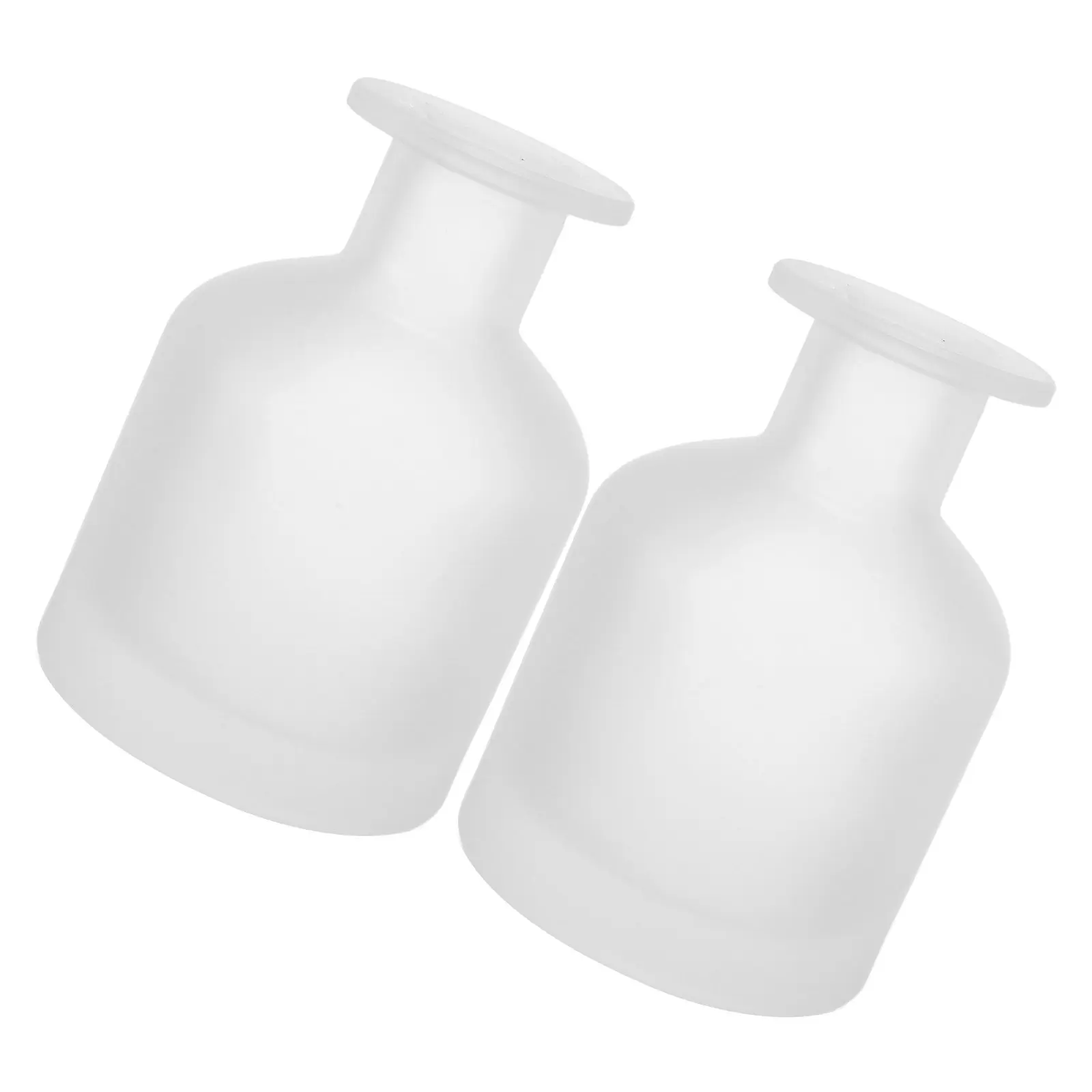 

2Pcs Glass Aromatherapy Diffuser Bottles Empty Refillable Reed Oil Diffuser Cylindrical Design for DIY Fragrance Decoration