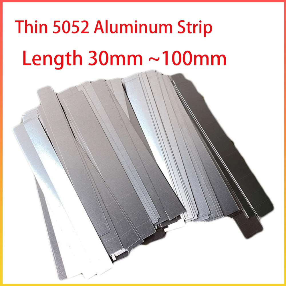 Thickness 0.8mm Thin 5052 Aluminum Strip DIY Folding Soft Bendable Rectangular Strips Length 30mm 40mm 50mm 60mm~100mm