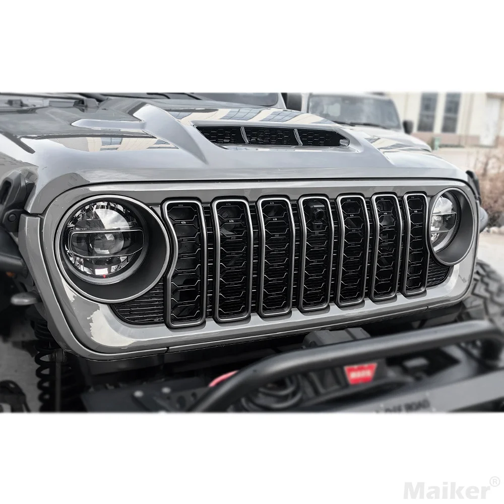 

JL 2024 New grille with camera hole for Jeep Wrangler JL Gladiator JT Accessories Maiker Offroad Manufacturer