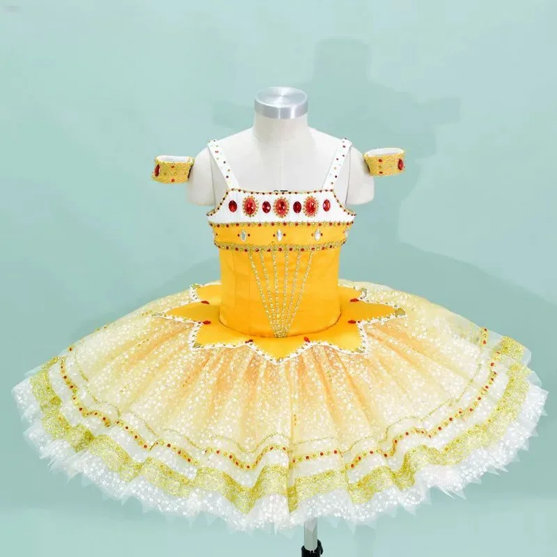 Paquita variations on the ballet classic yellow with a full diamond flash 12 layers of TUTU group new women