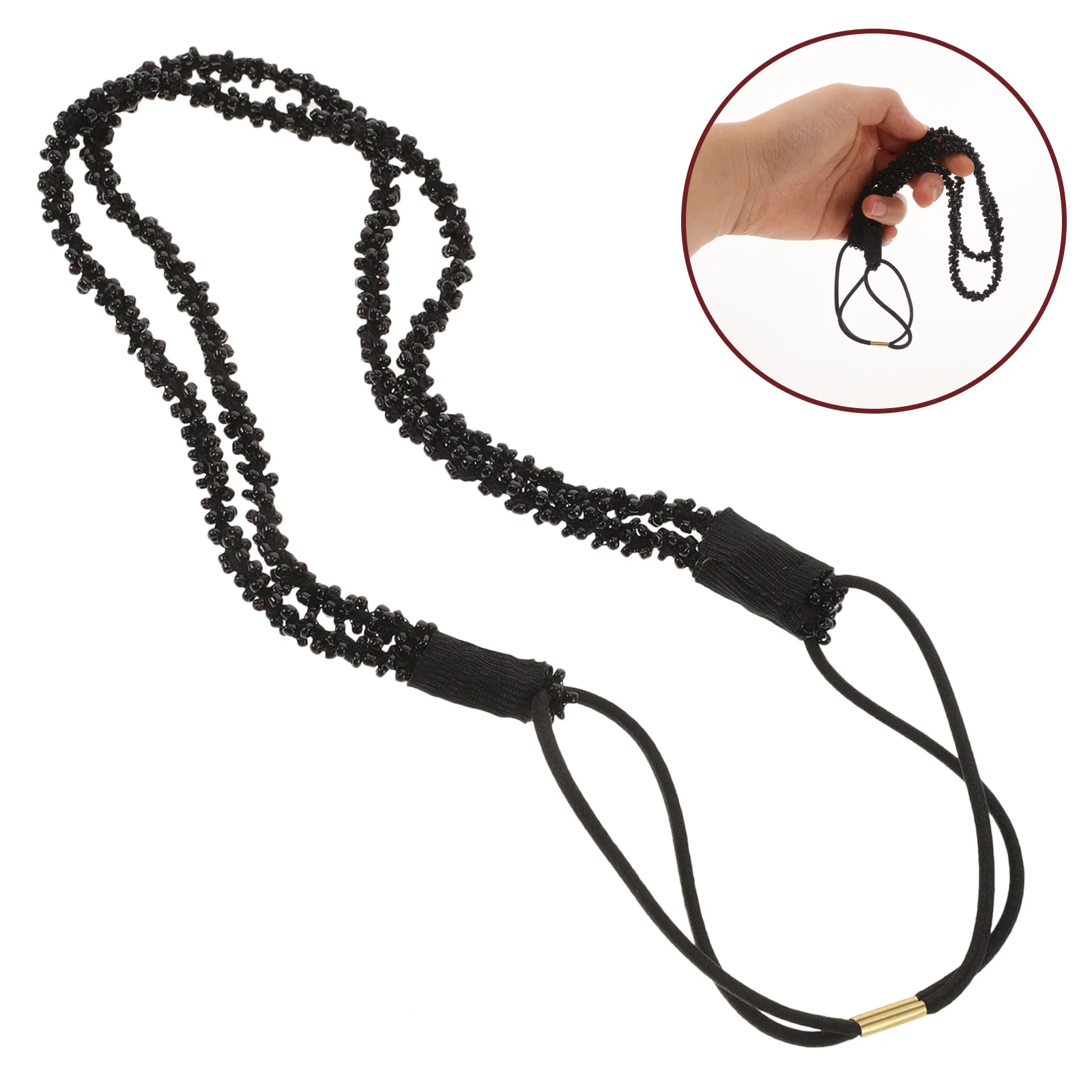 

Bohemian Beaded Headband For Women Statement Headpiece Lightweight Stretchy Hair Jewelry Bridal Wedding Party Accessory