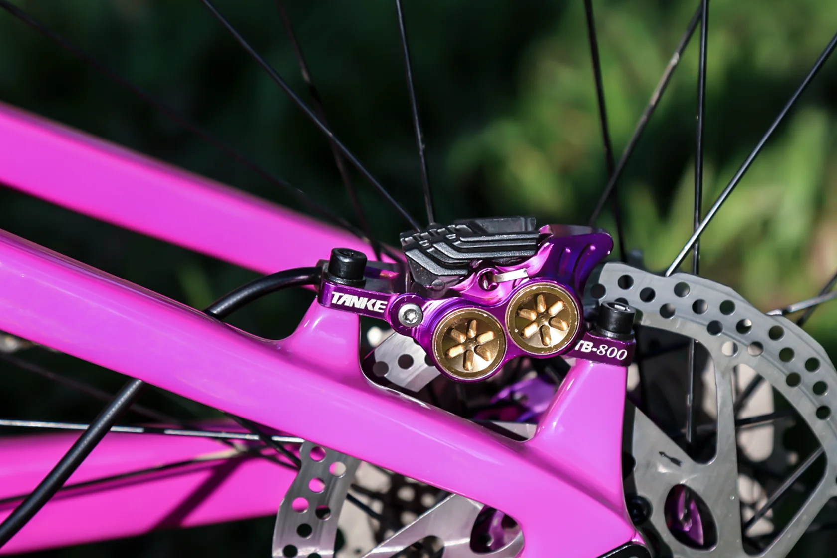 TANKE MTB 4-Kolben Hydraulische Scheibenbremse 900/1700mm, 4-Kolben-Bremsbeläge aus Harz, Öldruck AM DH Straßen-MTB Ultraleichte Scheibenbremse – Detail 11