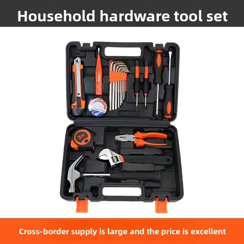 20 Piece Home Hardware Tool Set with Portable Storage Case, Carbon Steel Repair Kit Including Hammer Pliers Screwdriver Bits