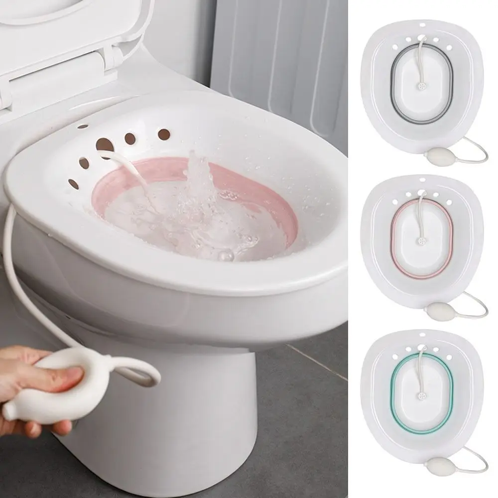 

NEW Foldable Sitz Bath Kit Universal Fit Manual Flushing Postpartum Care Kit Portable Basin Toilet Basin Soak Toilet Seat