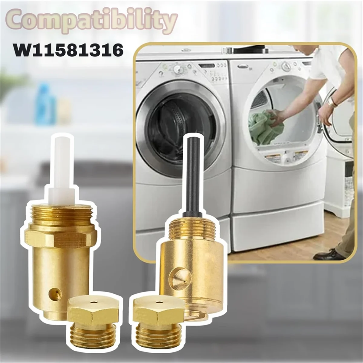 W 11581316   Kit di conversione propano dell'asciugatrice per essiccatori di conversione propano liquido 29 pollici standard