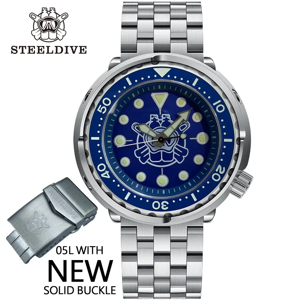 SD1975P STEELDIVE Tuna Mechanical Wristwatch  Luminous Watch Diver Dial 300m Waterproof Watches NH35 Movement Watch For Men