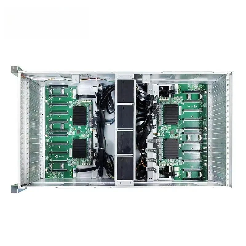 4U 16 Slot GPU Expansion Chassis JBOG 20 PCIE 4.0 X16 Server Case for Deep Learning Mining AI Computing High Performance