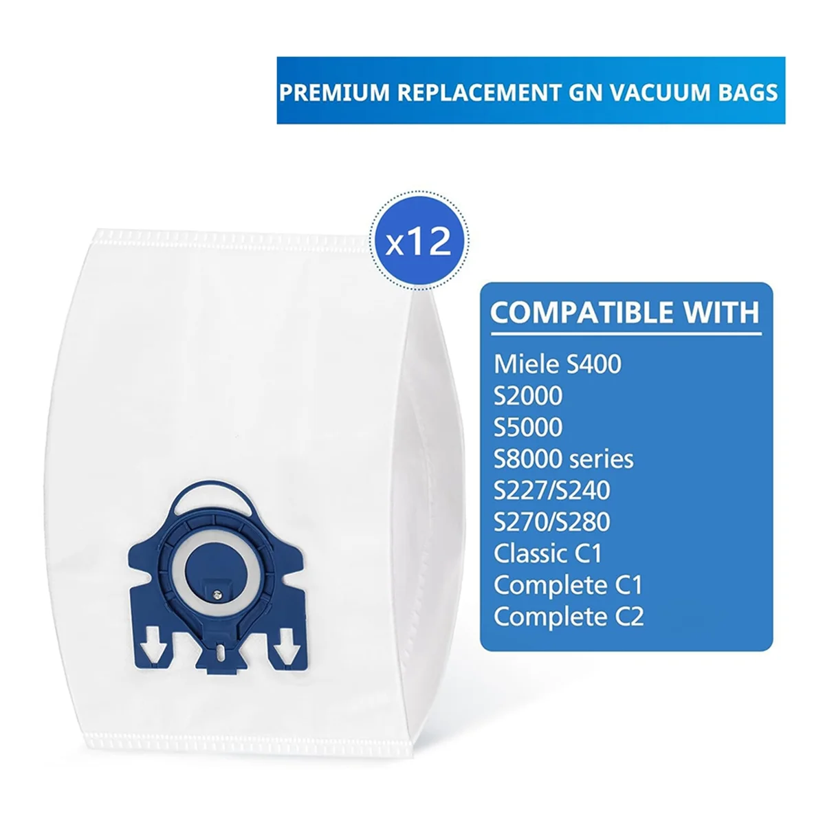 GN Vacuum Bags for Classic C1/C2/C3,S227,S240,S270,S400,S2,S5,S8 Series Canister Vacuum Cleaner 9917730