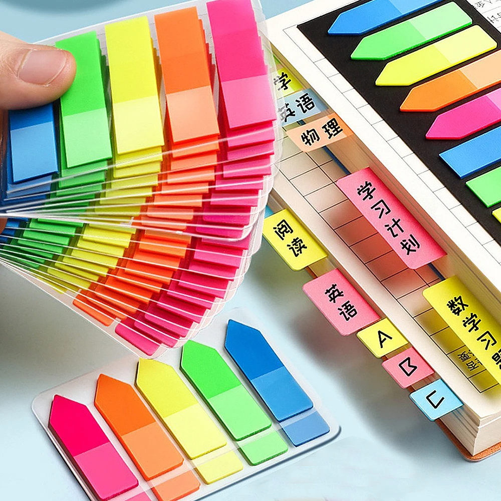 Candy Color Transparent Sticky Notes Memo Pads Notepads Index Self -Adhesive Tabs Sticker Stationery School Office Supplies