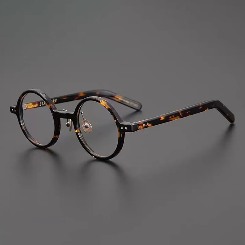 

Japanese Classic Vintage Round Tortoise Glasses Frame for Men and Women Hand Made 8.0mm Thicken Acetate Myopia Eyeglasses