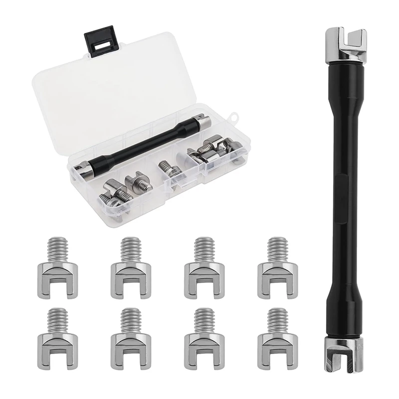CNC Wheel Spoke Spanner, Motorcycle Repair Tool Kit 5.0-6.8mm Spoke Wrench Set for Most Motorbike Dirt Bike