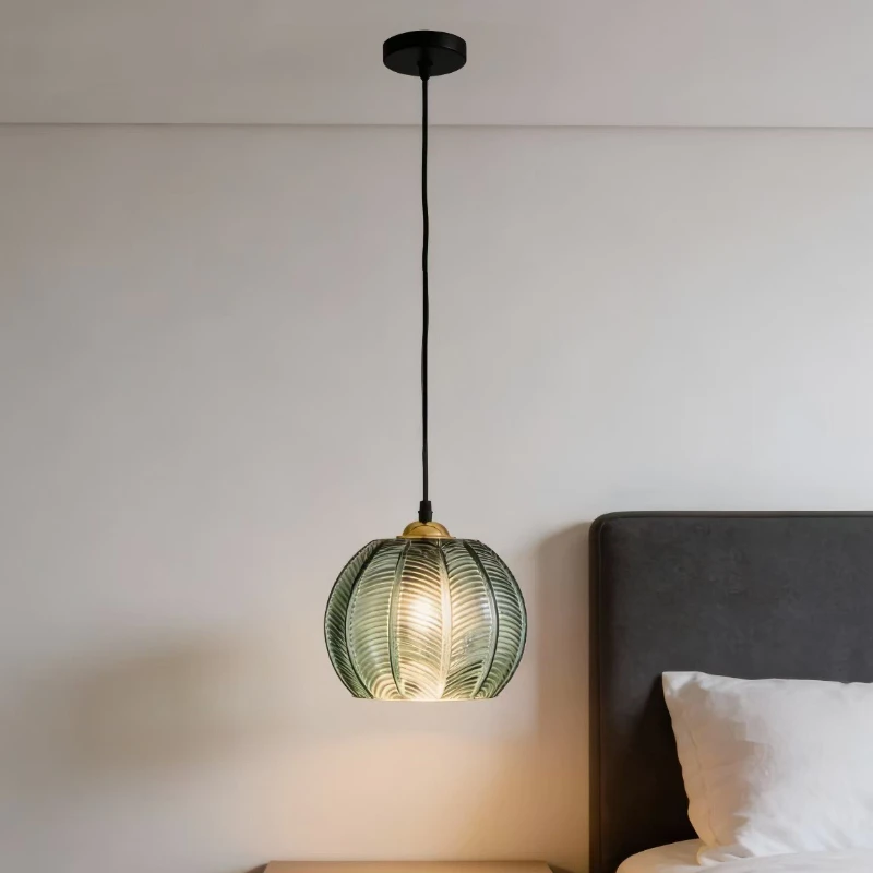 Nordic Designer Style Glass Pendant Lights for Study Dining Hall Wavy Reading Table Lights Surface Mounted Hanging Chandeliers