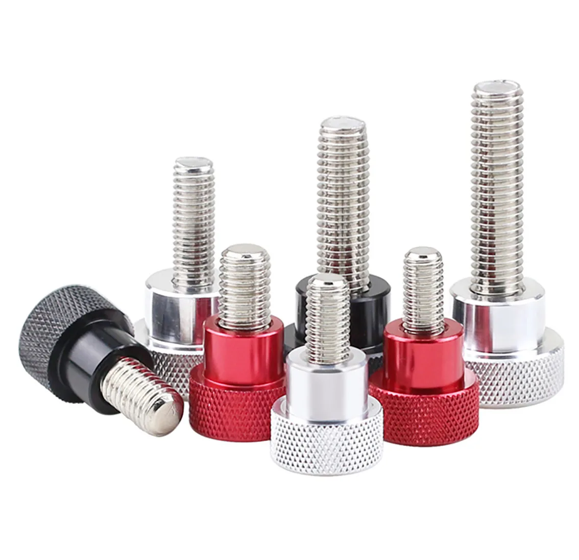 

1Pcs Aluminium Alloy Stainless Knurled Thumb Screw M3 M4 Hand Grip Knob Step Bolt Screws Red Black White