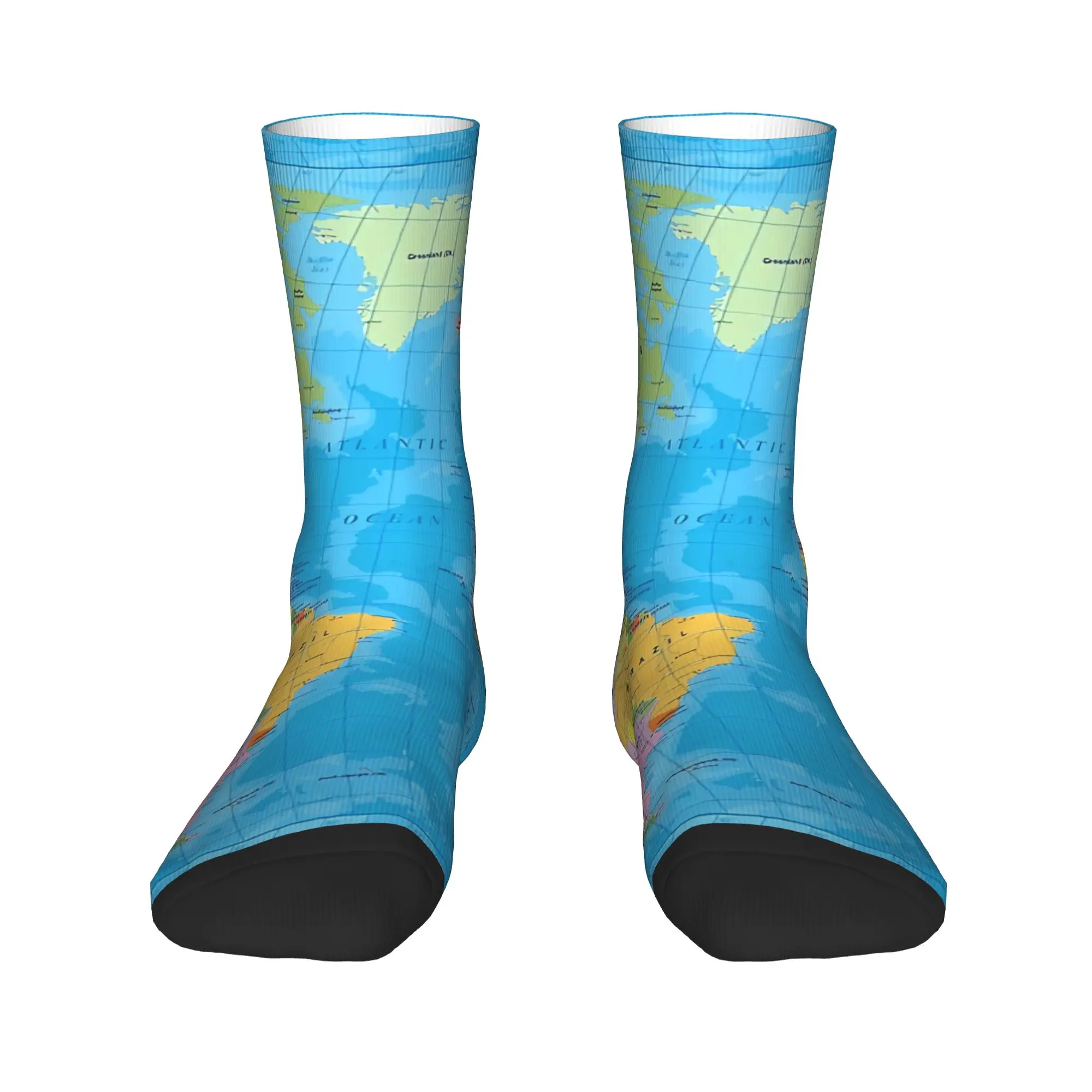 Vintage World Map Stockings  Vintage Socks Men Soft Socks Winter Outdoor Graphic Non-Slip Socks Gift