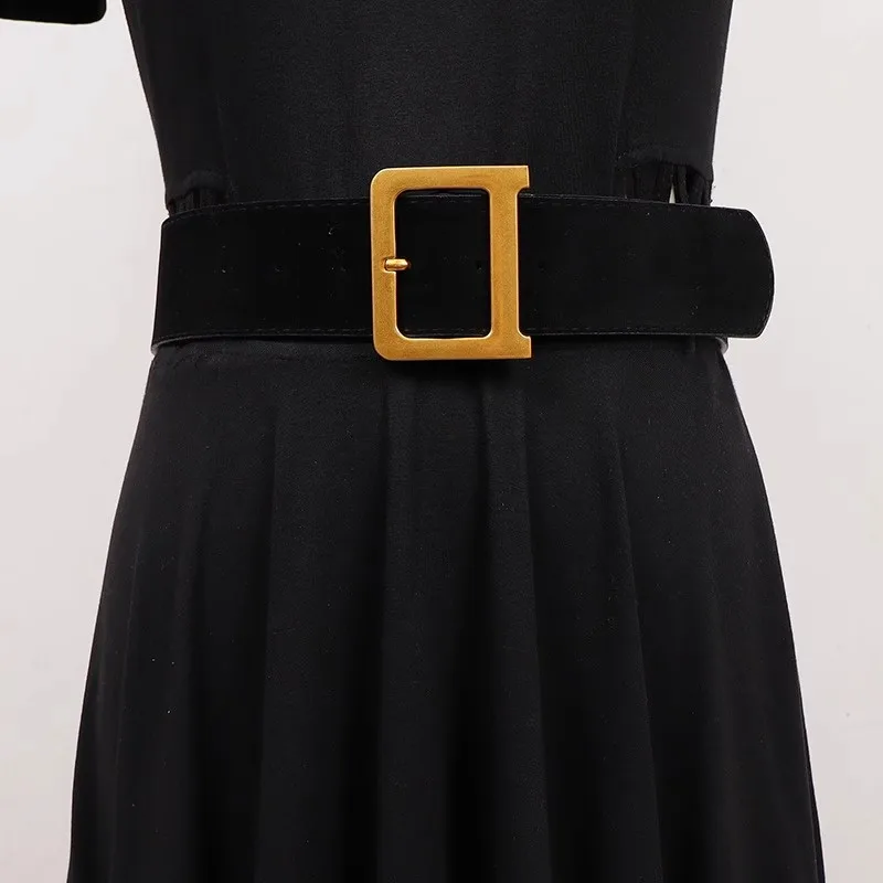 Women's Fashion Faux Suede PU Leather Cummerbunds Female Dress Corsets Waistband Belts Decoration Wide Belt R1884