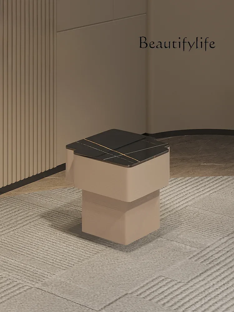 JJ Shaped Corner Table Light Luxury Natural Marble Sofa Side Table Living Room Home Small Square Table