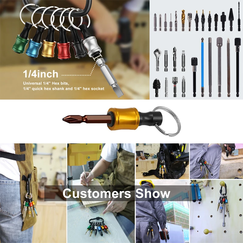 

6-piece hexagonal handle screwdriver head holder, capable of quickly replacing extension rods and drilling screw adapters