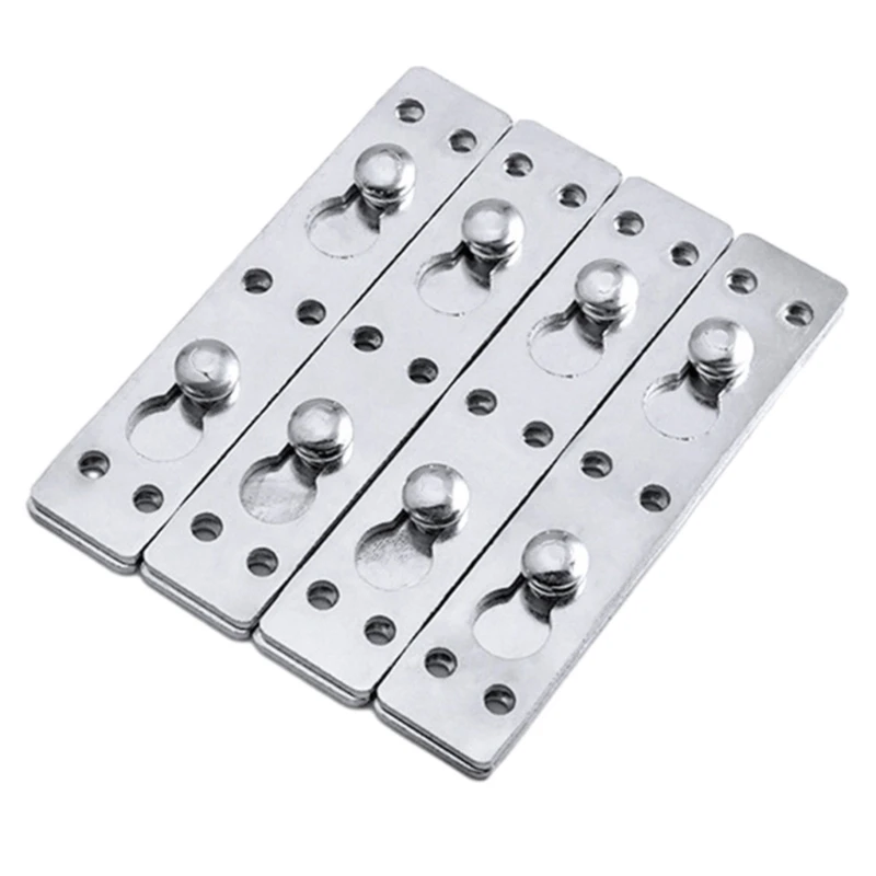 Furniture Bed Hinge Connector Brackets Invisible Bed Hanging Buckle Stainless Steel Bed Frame Fasteners Hardware