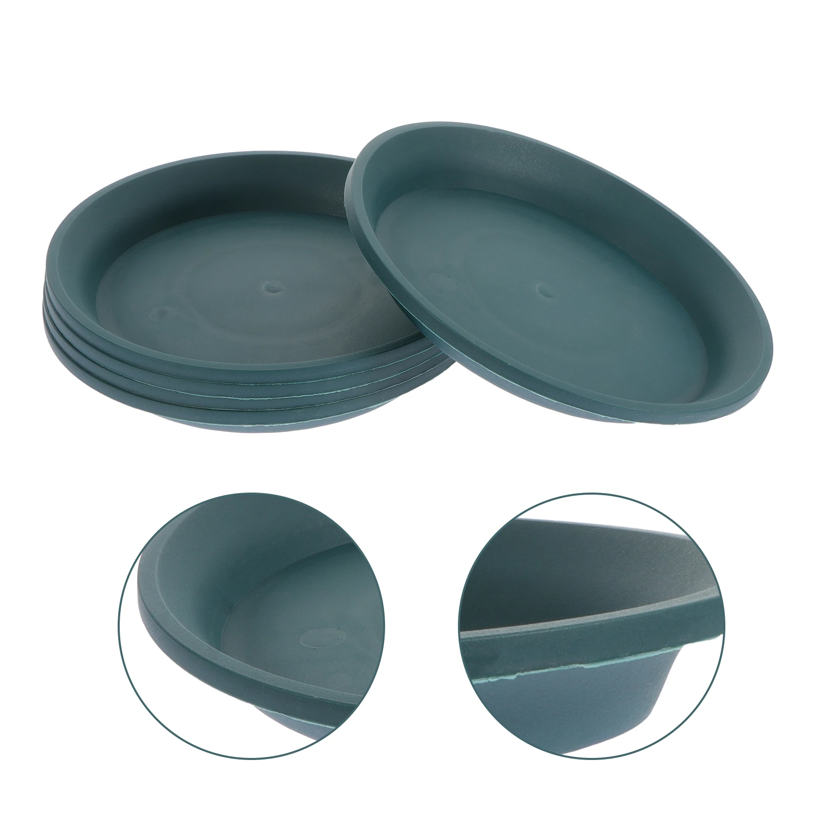 

5 Pcs Thickened Green Root Control Trays Waterproof Balcony Plant Pots Gardening Supplies Reusable Plastic Flowerpot Bases Round