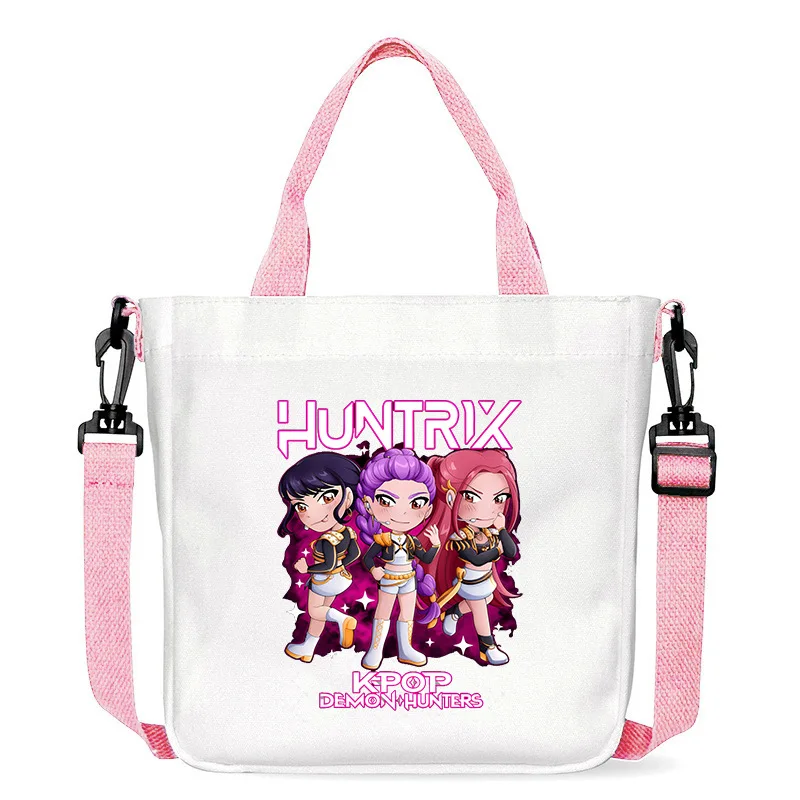 

KPop Demon Hunterss сумки на плечо для девочек Kawaii аниме холщовая сумка большой вместимости модные сумки через плечо милая сумка подарок на день рождения