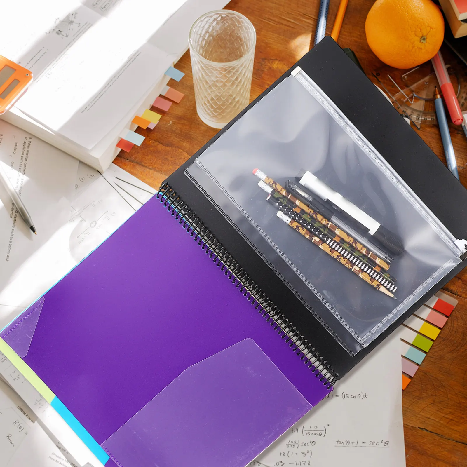 

Heavy Duty Coil Binding Folder for Documents Organization Portable File Container Ideal for Exam Papers Office Supplies Filer