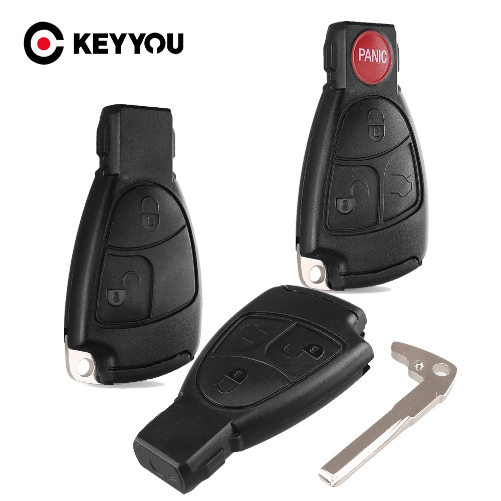 KEYYOU-Shell esperto da caixa chave do carro, tampa sem cortes remota, Fob, Mercedes Benz B C E ML S CLK CL Vito 639 substituições, 2 3 4 botões