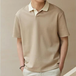 Camisa de manga corta para hombre, camisa holgada Coreana de alta calidad, cómoda y sólida, Verano