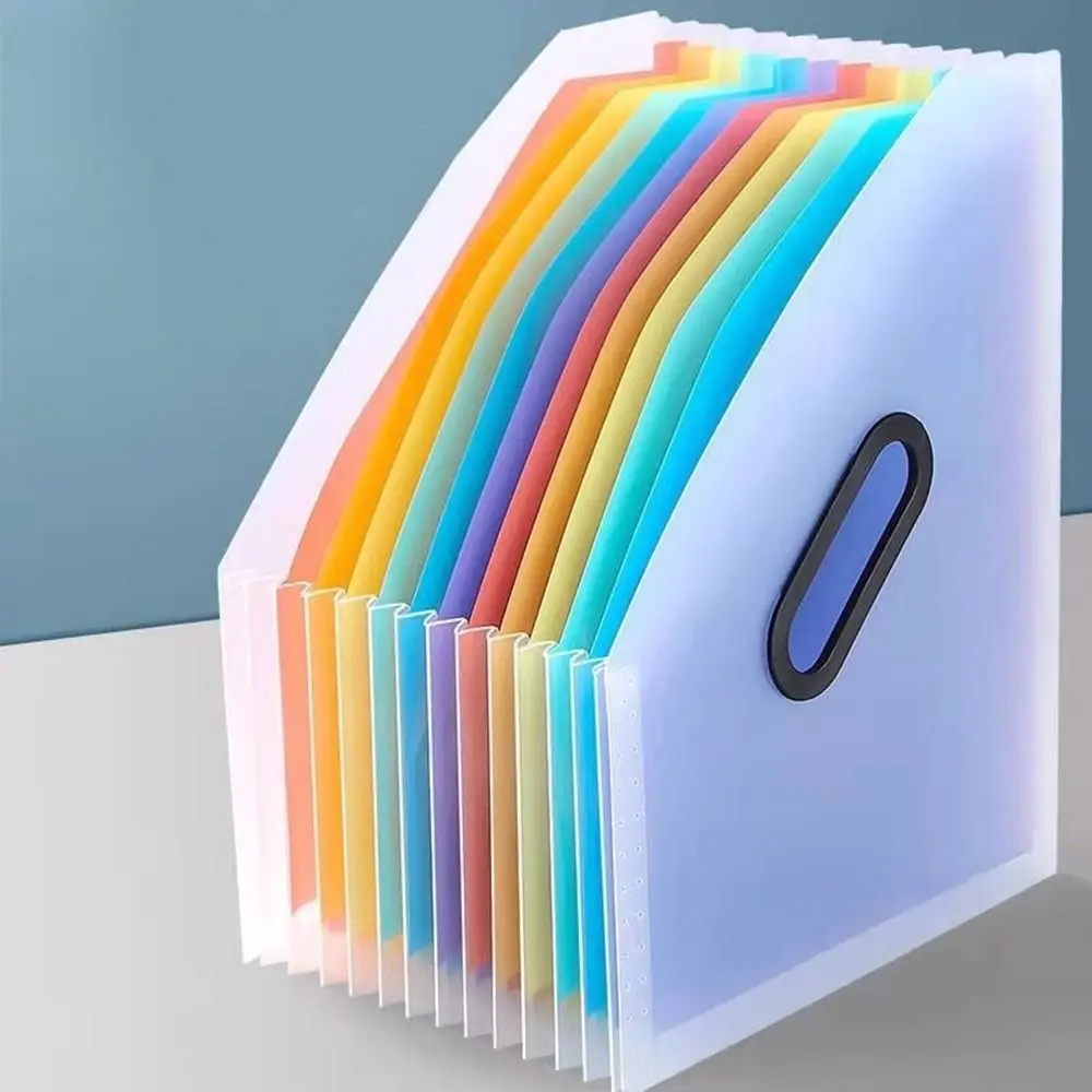 Multi-layer 13 Pockets File Folder Portable Waterproof A4 Expanding Organ Bag Large Capacity File Storage Document Holder