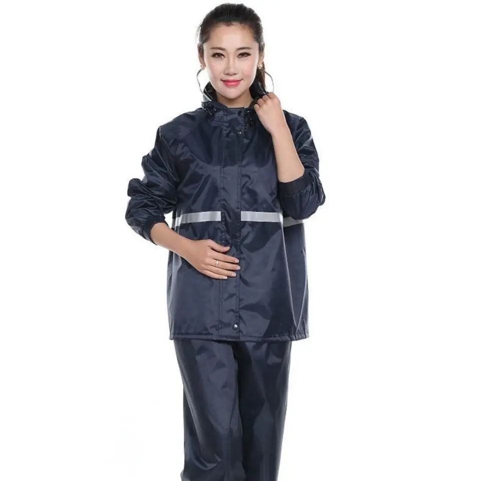 Raincoat Rain Pants Suit Motorcycle Raincoat Coat Men\'s Long Full-length Thickened Raincoat Rainstorm Proof Riding