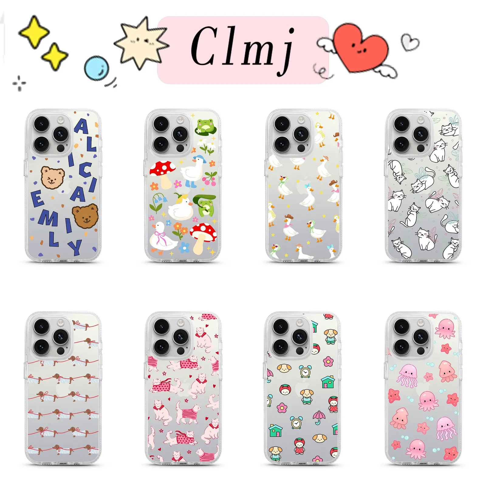 Korean puppy collage Phone Case For Samsung Galaxy S26 S25 S24 S23 S22 S21 S20 FE Note20 Edge Plus Ultra Lite 5G Clear Cover
