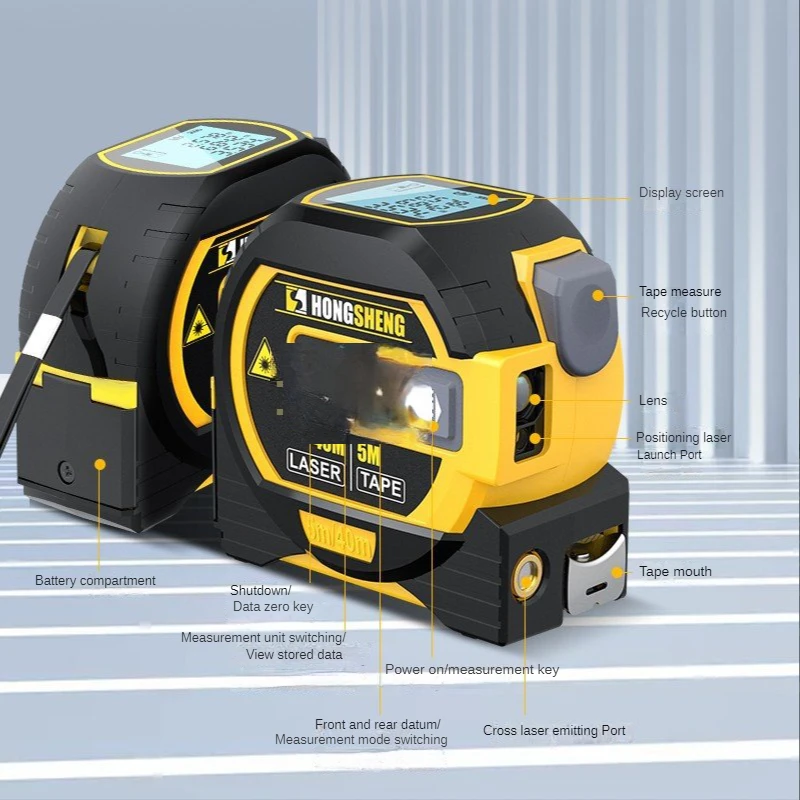 YA-CJ-JC 3 in 1 레이저 거리 측정기 강철 테이프 거리 측정기 실내 레이저 측정기 레이저 눈금자