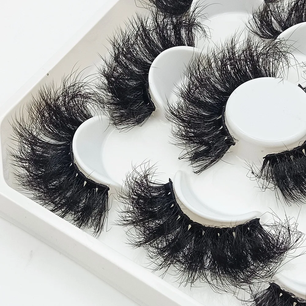 5 Pairs 3D Mink Lashes Natural Long False Eyelashes Thick Eyelashes 20-25mm Dramatic Eyelash Extension Sexy Eye Makeup Maquiagem