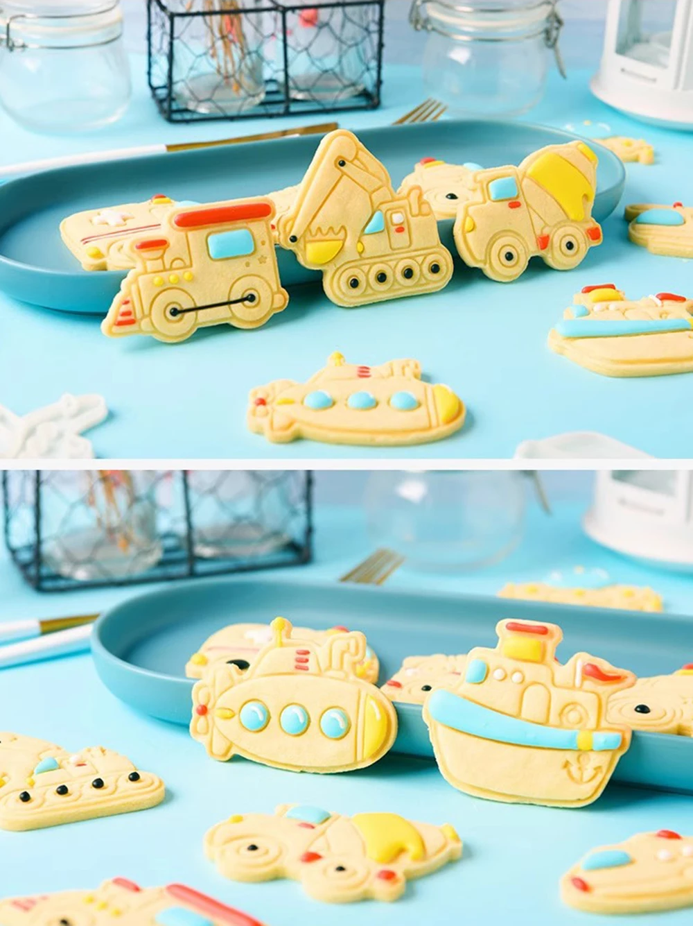 Cartoon Car Cookie Mold Sugar Flipping Cutting Mold DIY Baking Tool