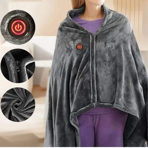 사무실용 USB 전기 온열 담요, 3 단계 양털 온열 매트, 웨어러블 바디 워머 담요, 가정용 기계 세탁 가능