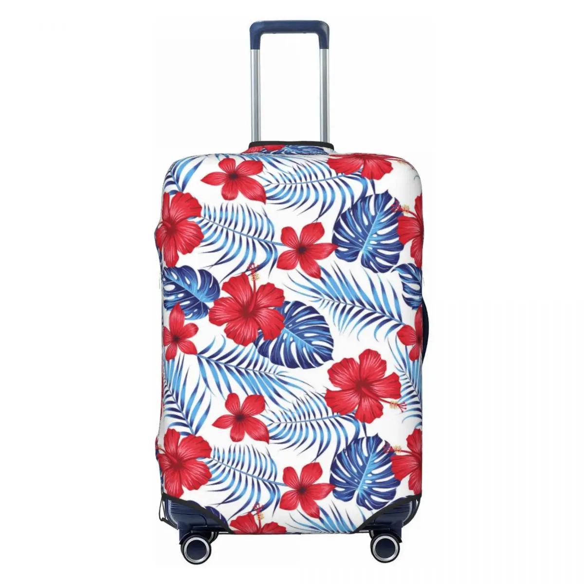 

Custom Hawaii Floral Tropical Flowers Leaves Luggage Cover Protector Funny Travel Suitcase Covers for 18-32 Inch