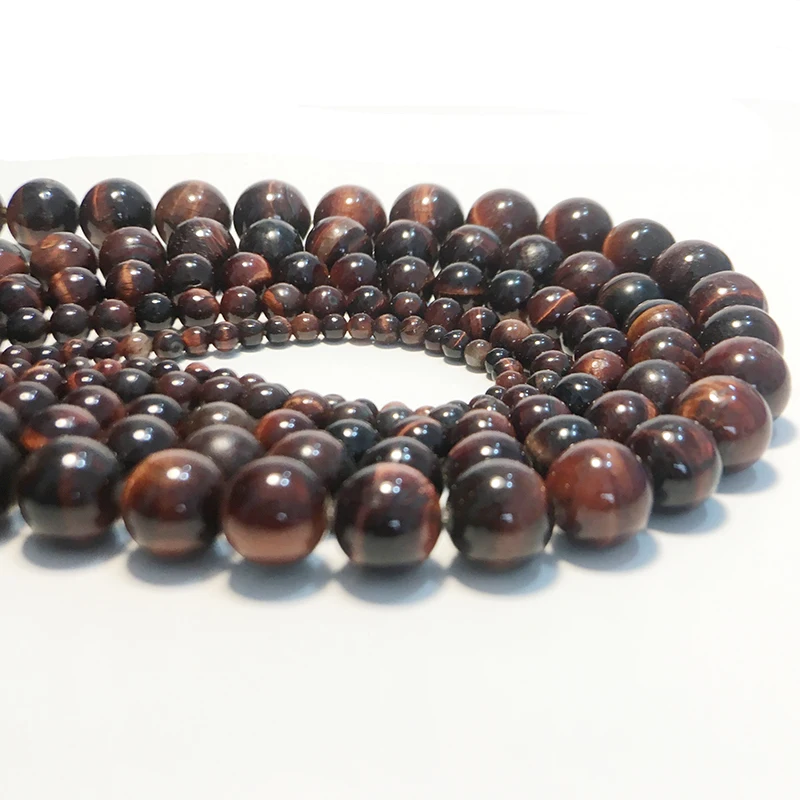 4/6/8/10/12/14mm Wine Tiger Eyes Stone For Jewelry Making High Quality Smooth Round Loose Beads DIY Bracelet Necklace Earring