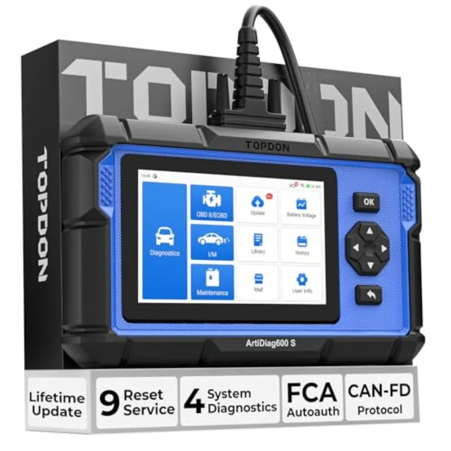 

OBD2 Scanner TOPDON AD600S Scan Tool Code Reader with Comprehensive Diagnostics for ABS/SRS/AT/Engine Systems Offers 9 Reset Se