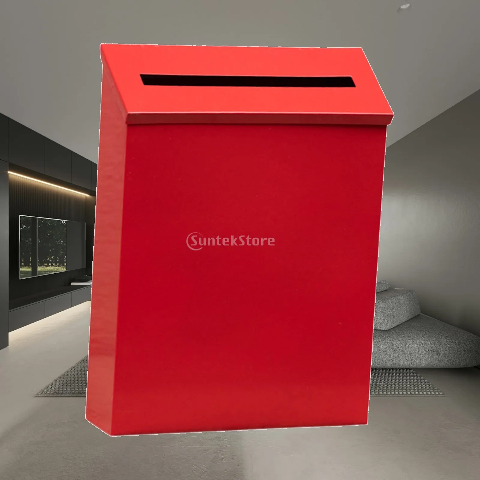 Wall Mounted Mailbox Metal Postbox Decorative Non Locking Modern Rainproof Letterbox for Home Office Outside Decor