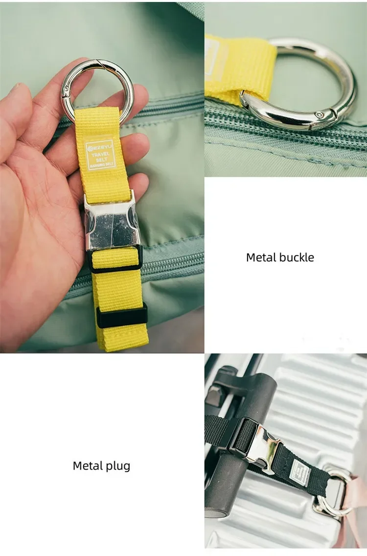 Praktische Gepäckgurte, Fach, externer Haken, Outdoor-Wandertasche, hängende Schnalle, Reise-Trolley, Verbindungsseilgurt – Detail 10