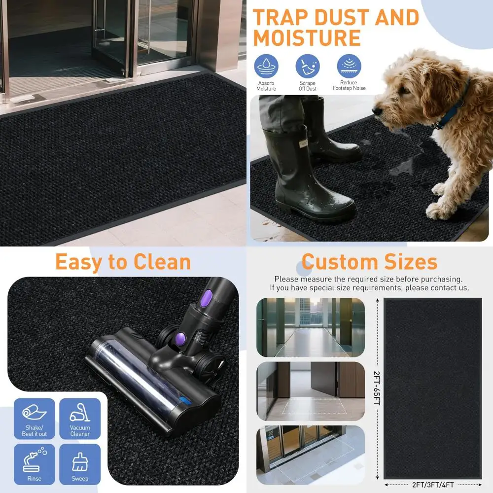 

Настраиваемый нескользящий коврик для внутреннего и наружного входа длиной 4 x 4 фута для коммерческого использования — легко чистящийся дверной коврик с низкопрофильным дизайном